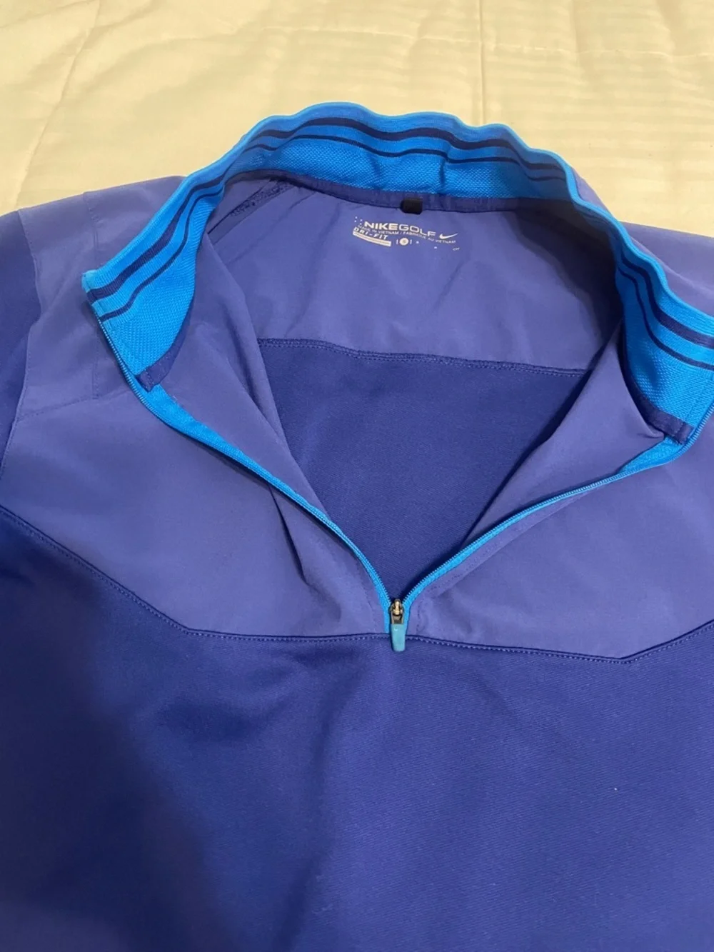 Nike Royal and Light Blue Quarter-Zip Pullover